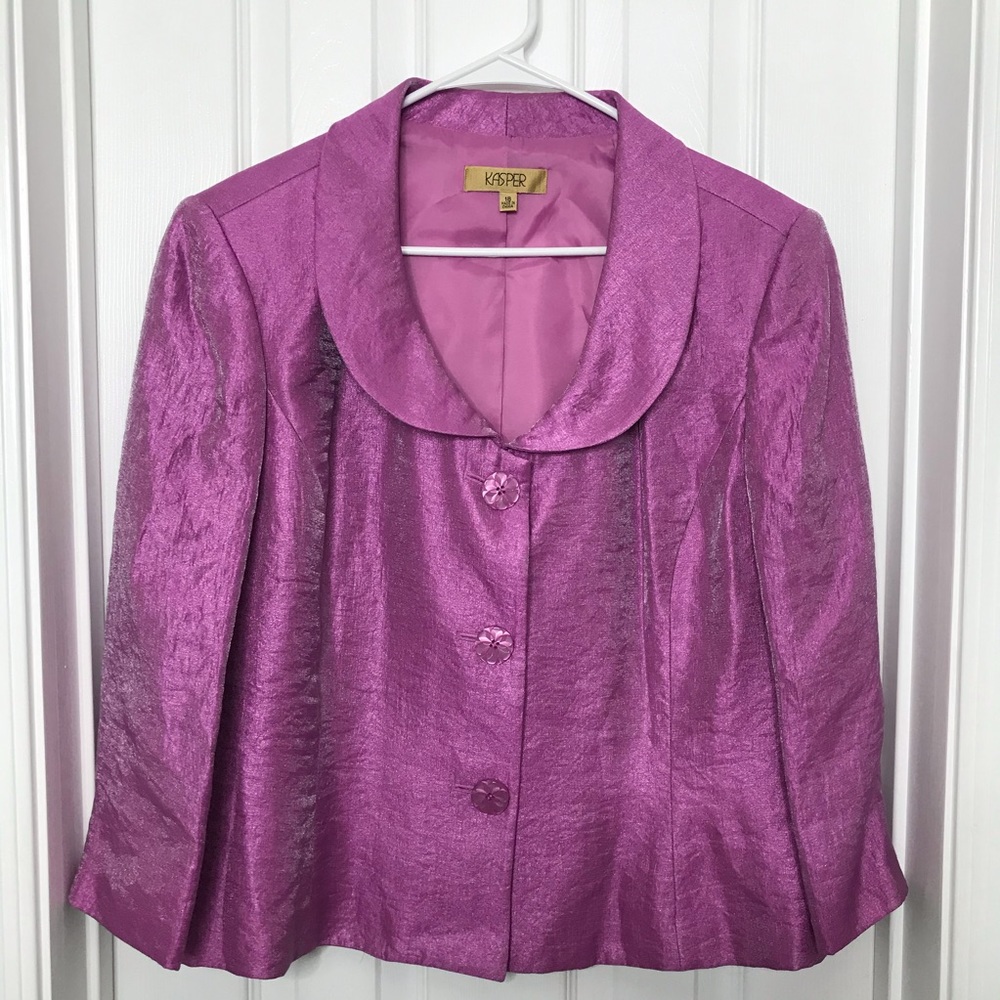 Vintage Kasper Purple / Pink Satin Blazer Jacket